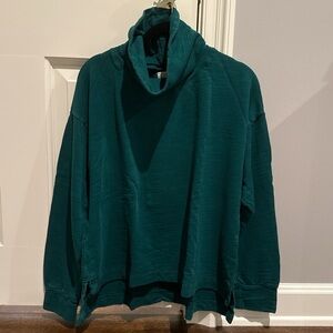 J. Crew Green Cowl Turtleneck Sweater Soft Knit